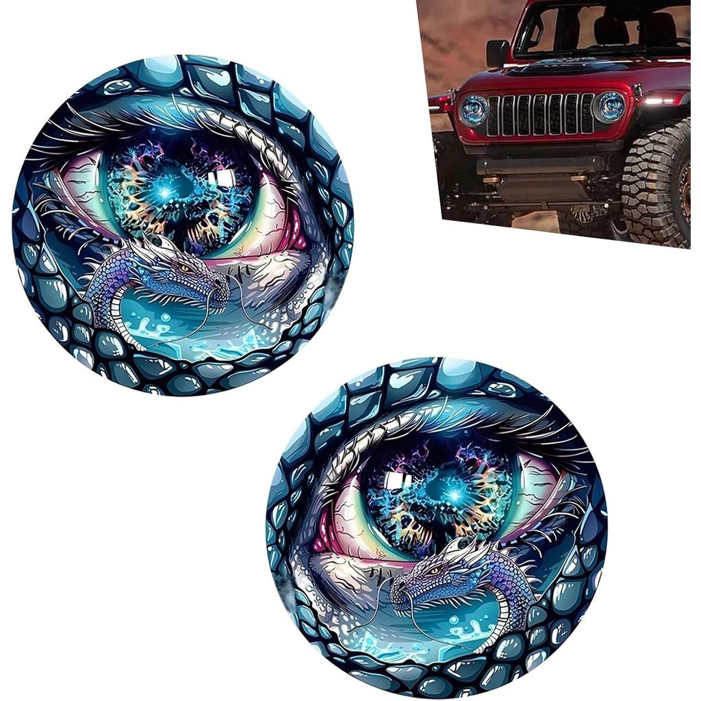 2 PS Beast Eyes ข้อเสนอไฟหน้า, 3D Stereo Eyes ไฟหน้า Stiker, ไฟหน้ากลม Stiker, ool Deal สําหรับ Off-