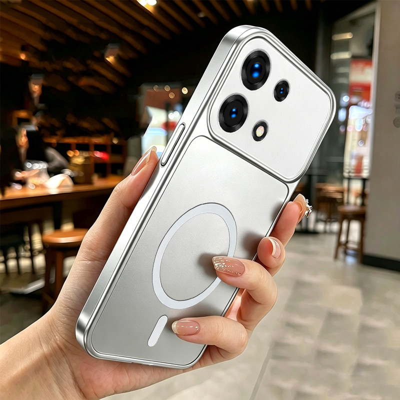 สําหรับ VIVO Y05 y05t y05a y11d 4g 2026 เคสโทรศัพท์ Softcase ซิลิโคนกันกระแทกใหม่ออกแบบความงาม Matte โลหะเงินสําหรับสาวแม่เหล็ก DSCBS1