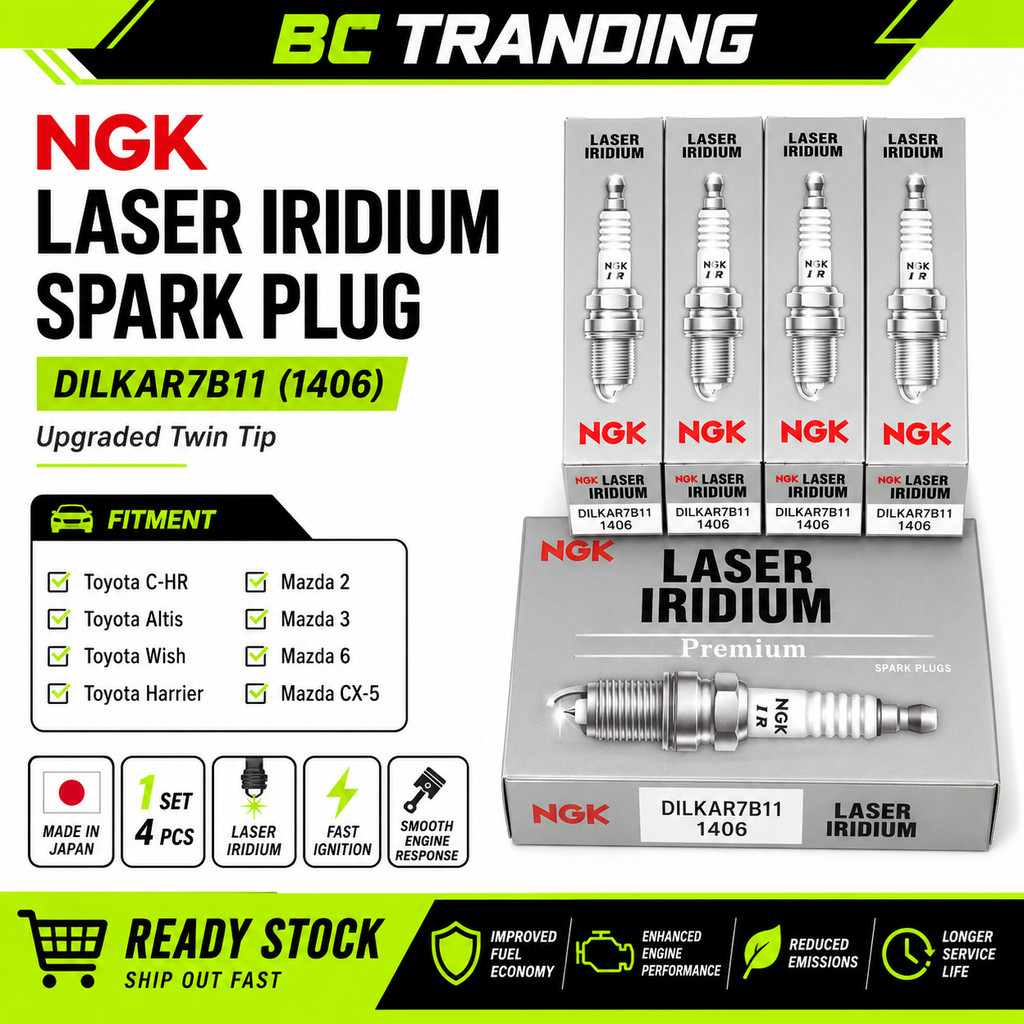 Palam Pencuuh NGK Laser Iridium DILKAR7B11 Toyota C-HR Altis Harrier Mazda 2 3 6 CX5 1406