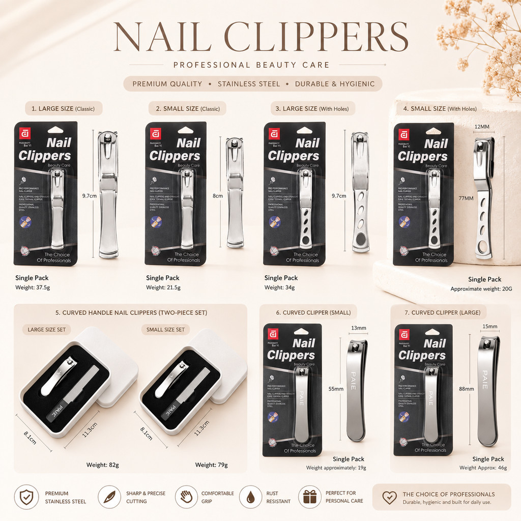 PAIE กรรไกรตัดเล็บสแตนเลสซองดำ Nail Clipper -NT nail