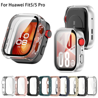 กระจกนิรภัยสําหรับ Huawei Watch Fit 5/ 5 Pro ป้องกันหน้าจอ Hard PC กรอบกันชนอุปกรณ์เสริม