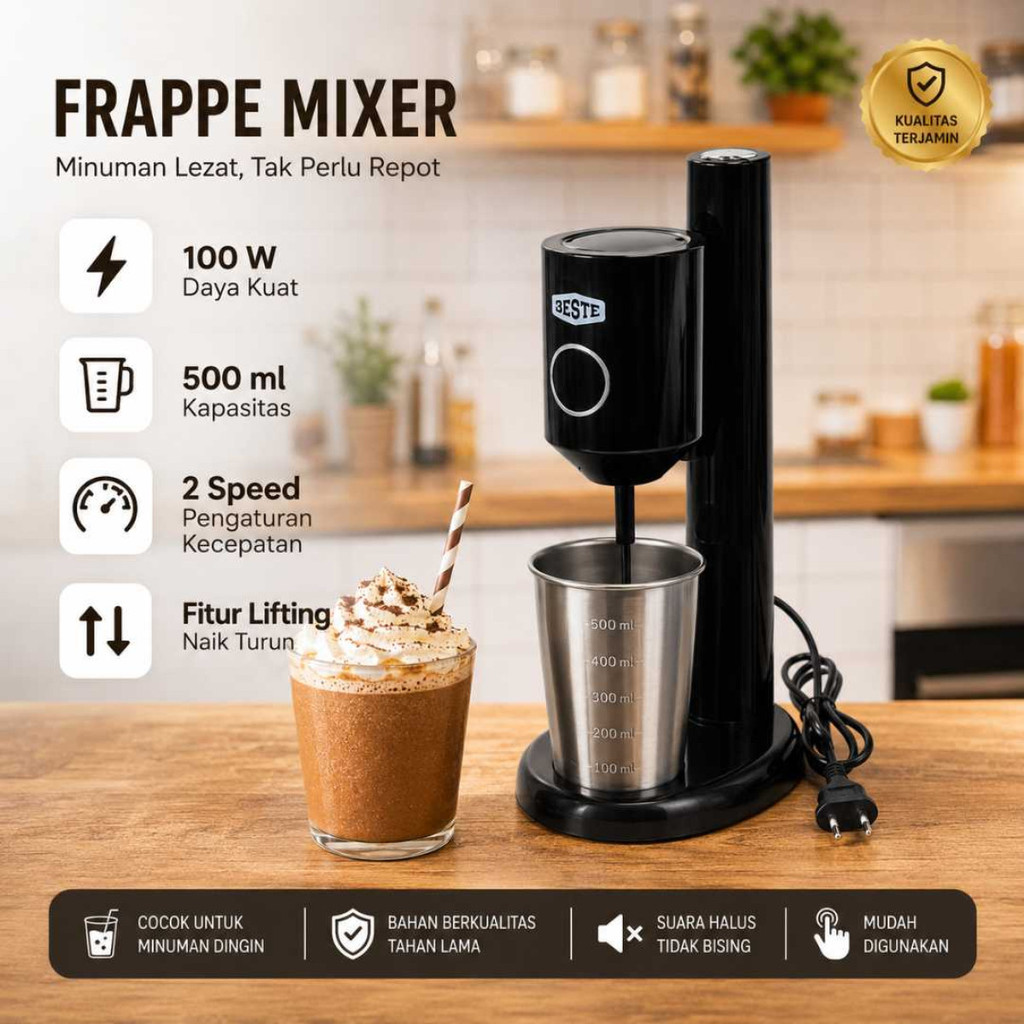 Frappe Electric Mixer Automatic Lifting Drink Mixer 100W - HSM-707S