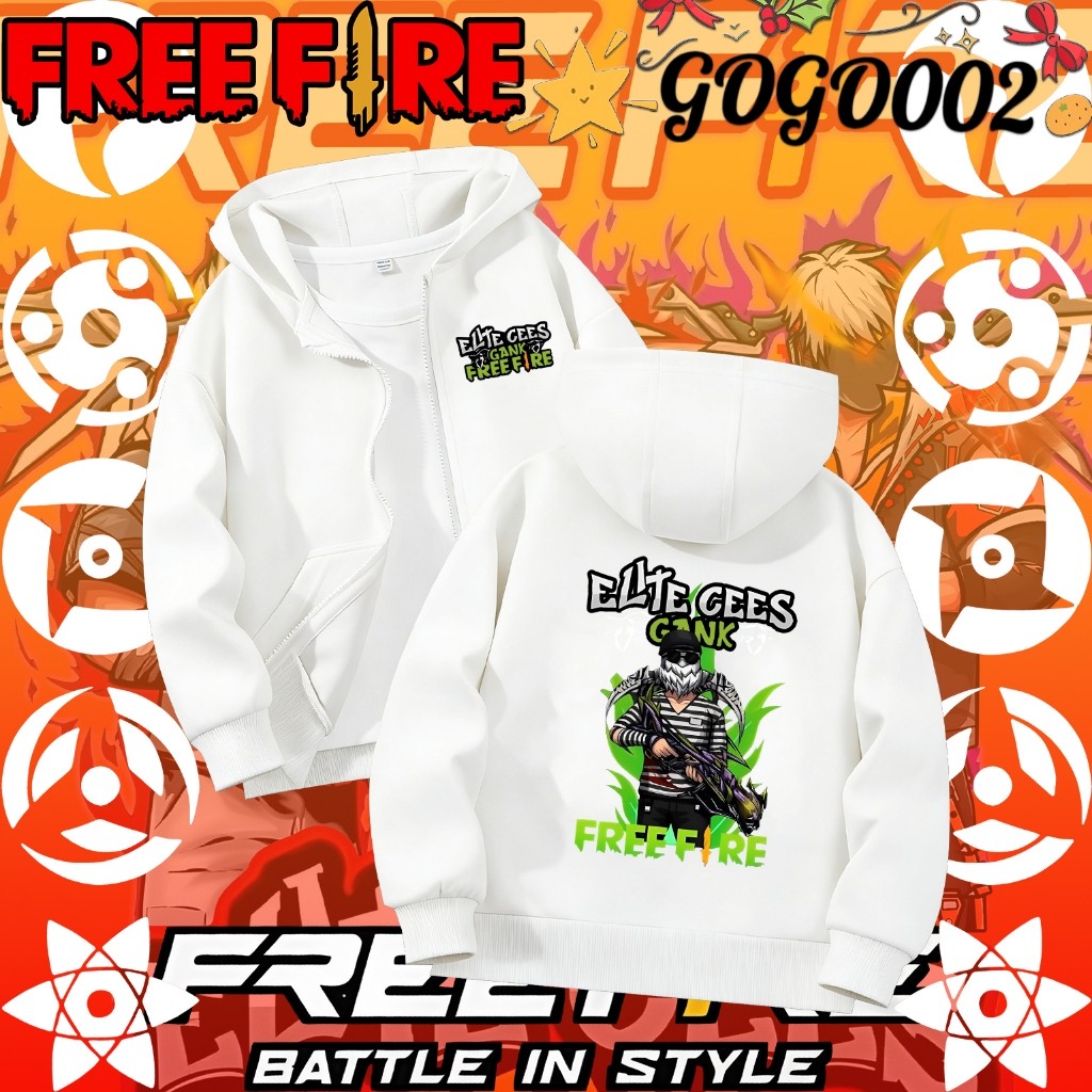 เสื้อฮู้ด Free Fire Evos Cees Gank Naruto Childrens Zipper Hoodie FF Free Fire ผ้าCotton ใส่สบาย ไม่หด ไม่ย้ M-3XL#017