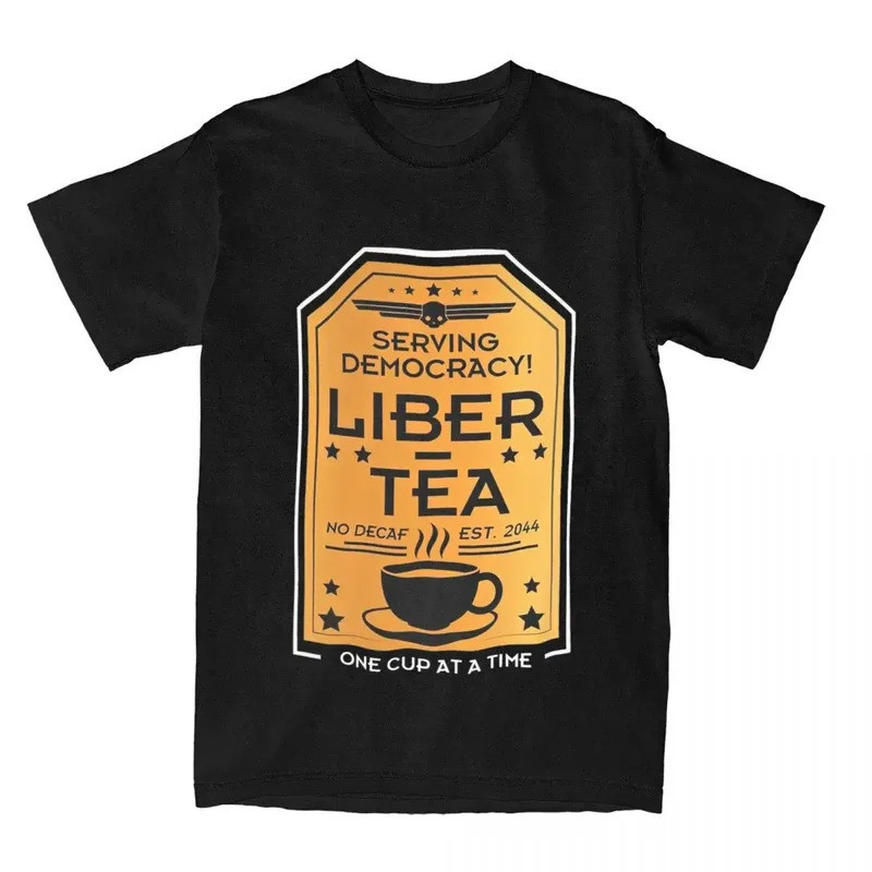 [มีสินค้า] เสื้อผ้าผู้ชาย ผ้าฝ้าย ลาย Awesome Cup of Liber-Tea