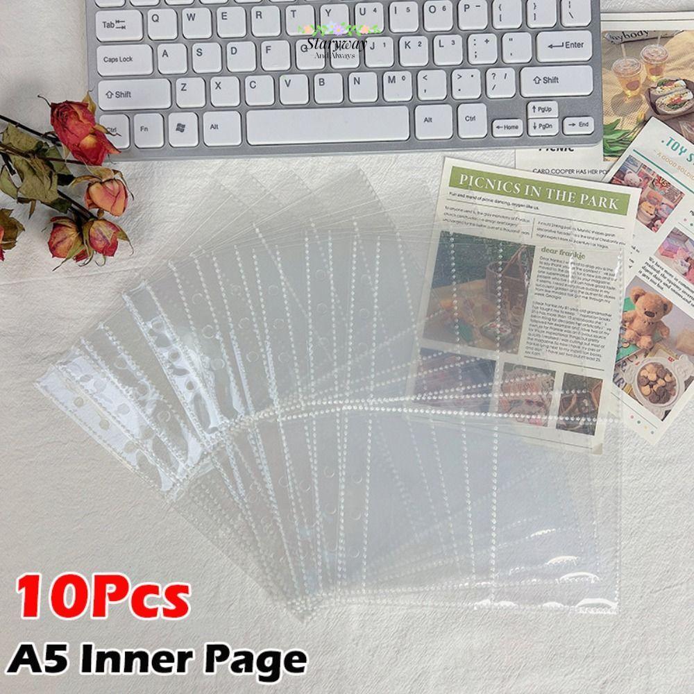 STARYSWAY Photocard Binder แผ่น, PP กรดฟรี A5 หลายกระเป๋า, หน้าด้านใน Card Binder โปร่งใส Kpop Photocard Binder