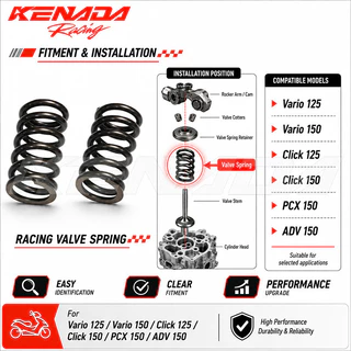 KENADA RACING สปริงวาล์วแต่ง Click 125i Click 150i PCX 150 ADV 150 Vario 125 Vario 150 Medium Hard Kompetisi