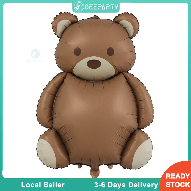 GeeParty ลูกโป่งฟอยล์หมีเต็มตัว สีน้ำตาล สำหรับตกแต่ง Baby Shower ธีมหมี We Can Bearly Wait