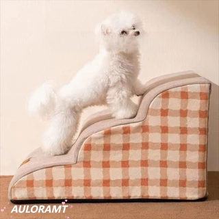 AULORAMT บันไดสุนัข,กันลื่น 1-3 ขั้นตอนความปลอดภัยสัตว์เลี้ยงลาด,ล้างทําความสะอาดได้ที่ถอดออกได้หน่วยความจําโฟม Rebound สุนัขลาดบันไดเตียง