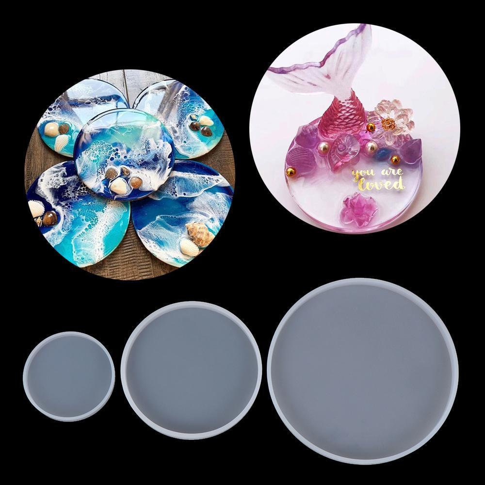 BACKSTAGERET4FC3 อีพ็อกซี่เรซินหล่อแม่พิมพ์ DIY Craft จี้ซิลิโคน Agate Cup Mad Round