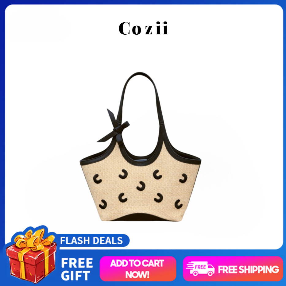 【สินค้าพร้อมส่ง】💯ของแท้ cozii Limited Edition - Small Colbie Raffia ระเป๋า กระเป๋าสะพายข้าง