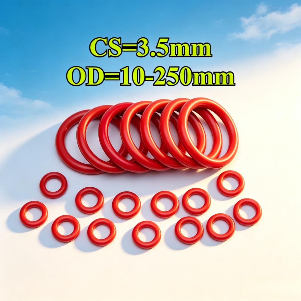 (KZS)แหวนซีลโอริงซิลิโคนสีแดง CS3.5 มม.* OD10-250 มม.ซีลกันน้ําสําหรับอุตสาหกรรมและใช้ในบ้าน