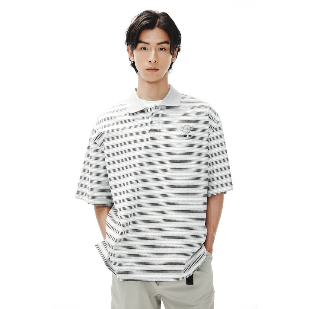 H&M(เอชแอนด์เอ็ม) เสื้อโปโลผ้าฝ้ายทรงหลวม ผู้ชาย 1339819_1