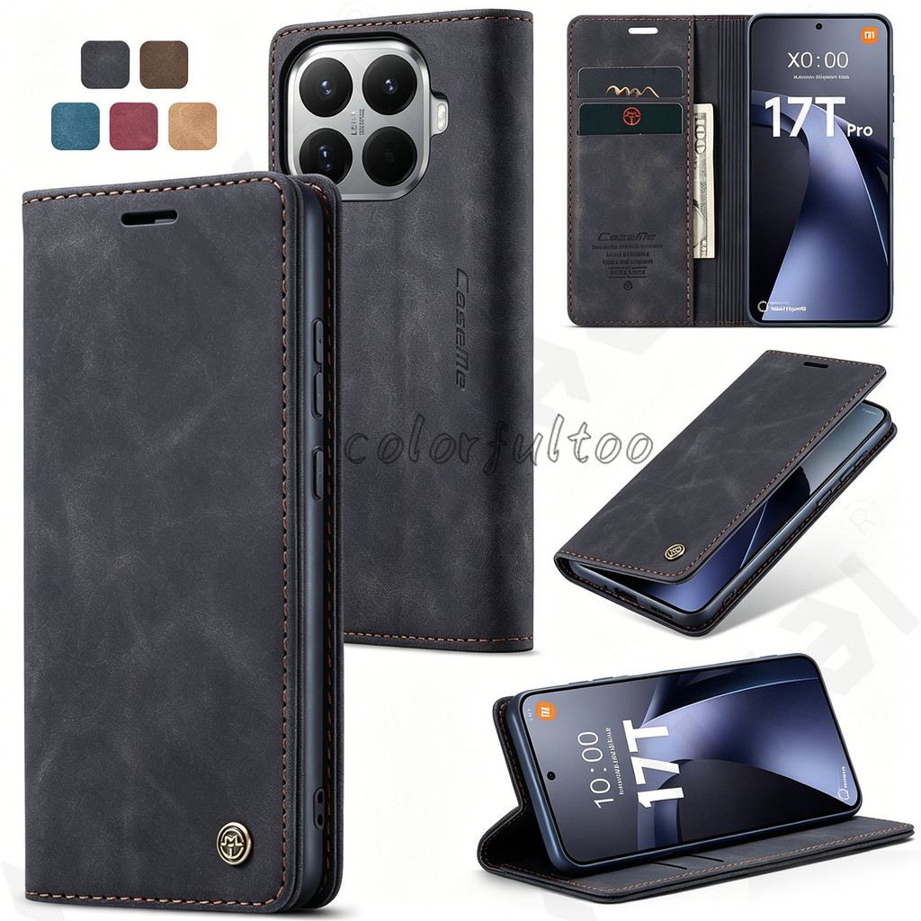 เคสโทรศัพท์สําหรับ Xiaomi 17T 15T Pro 15tpro 17tpro Mi15T Xiaomi17T 5G Retro หนังผู้ถือบัตรกระเป๋าขาตั้งพลิกแม่เหล็กปลอกกระเป๋าสตางค์กันกระแทกเต็มปกหลัง