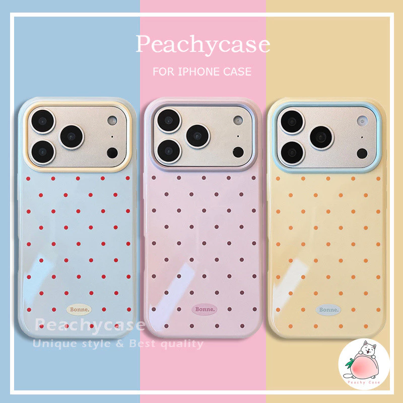 Simple Polka Dot Candy Color Mobile Case เข้ากันได้กับ iPhone 17 16 15 14 13 Pro Max 16promax Big Hole Dirt Resistance ฝาหลังปลอก TPU