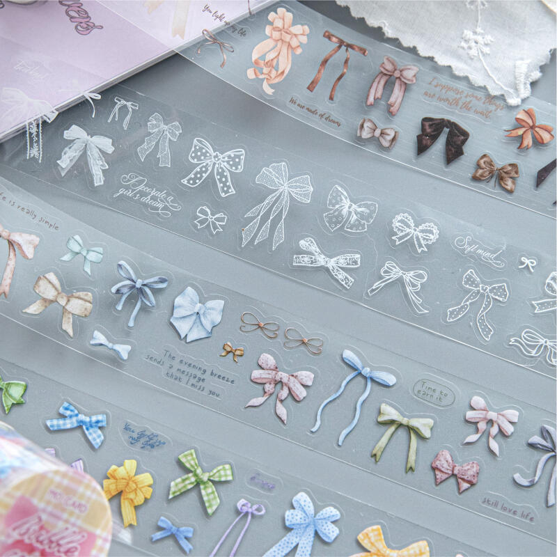 WEI 30 มม.*2 ม. 1 ม้วน [ชุดปาร์ตี้ผีเสื้อ] Tulle ดอกไม้ลายสก๊อต Polka Dot Solid Journaling เทป Scrapbooking ตกแต่งชายแดน