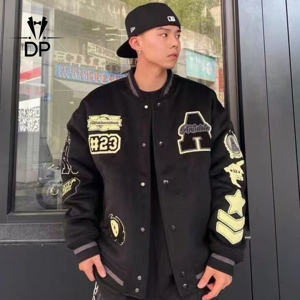 Vintage Letter ปัก Bomber Jacket สําหรับผู้ชายคุณภาพสูง Double Layer Jacket Vintage Varsity สําหรับช