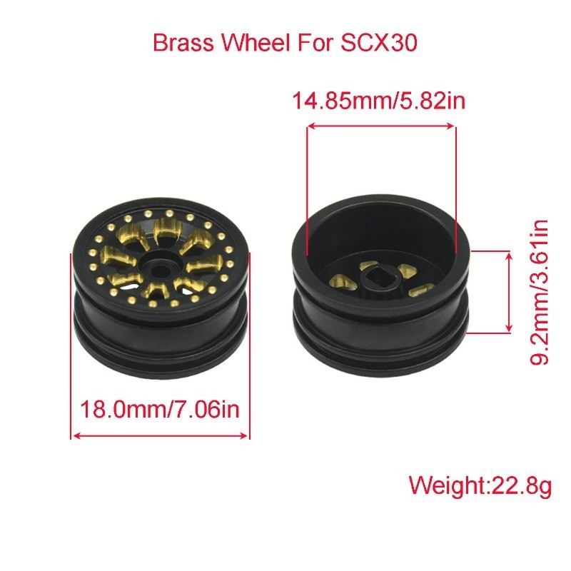 สําหรับ AXIAL SCX30 4X4 SCX30 4X4 อัพเกรดทองเหลือง offset 0.7 ล้อ RC อะไหล่