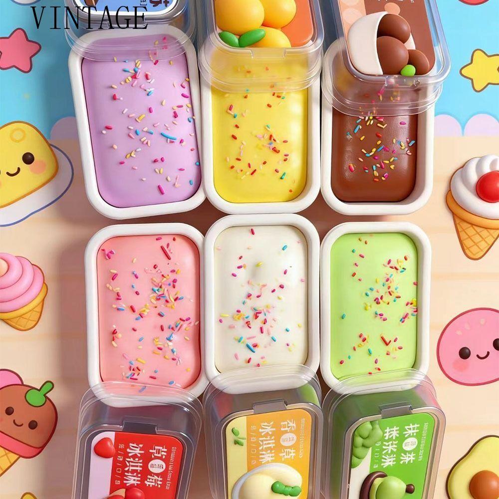 ของเล่นบีบขนมปังจําลองวินเทจ,กล่องเหนียวนุ่มเด้งช้าเค้กของเล่นสกุชชี่,ของขวัญอยู่ไม่สุขขนมปังรูป3ง ทําด้วยมือสกุชชี่อยู่ไม่สุขของเล่นโต๊ะทํางานขอ