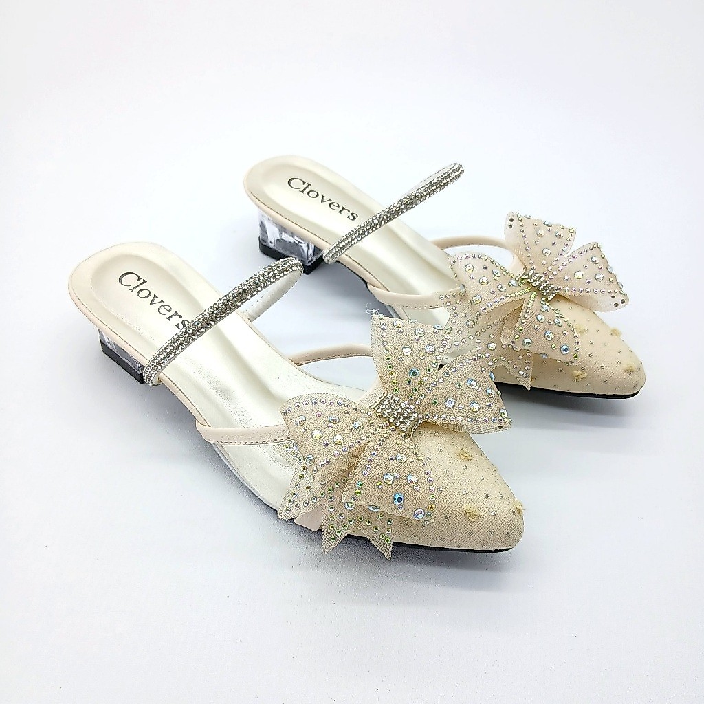 ALIBAXSTORE Clovers Shoes 202 รองเท้าแตะเด็กผู้หญิงพร้อมส้นแก้ว 3 ซม. (CL - 202)