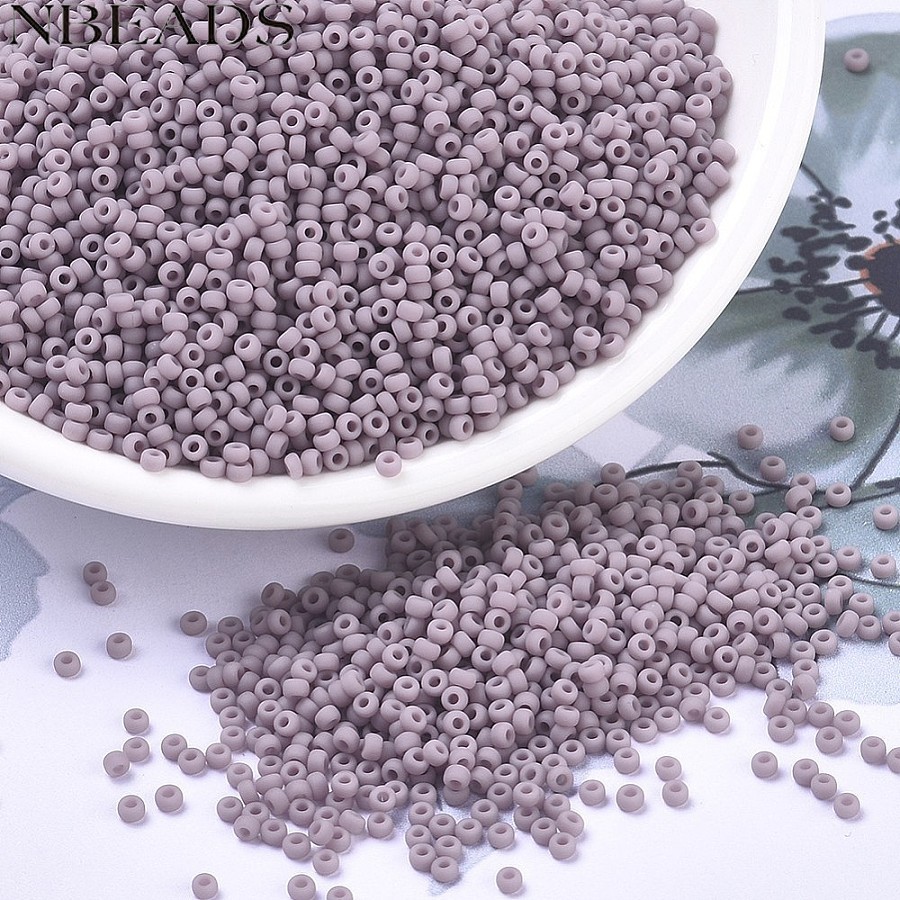 10gs MIYUKI รอบ Rocailles ลูกปัดญี่ปุ่นลูกปัด 11/0 (RR410F) Matte ทึบแสง Mauve 11/0 2x1.3 มม.: 0.8 ม