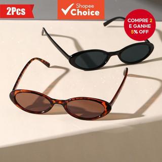 2 Unidades De Óculos De Sol Ovais Para Homens E Mulheres , Lentes Côncavas De Hip Hop , Tons De Fotos Da Moda