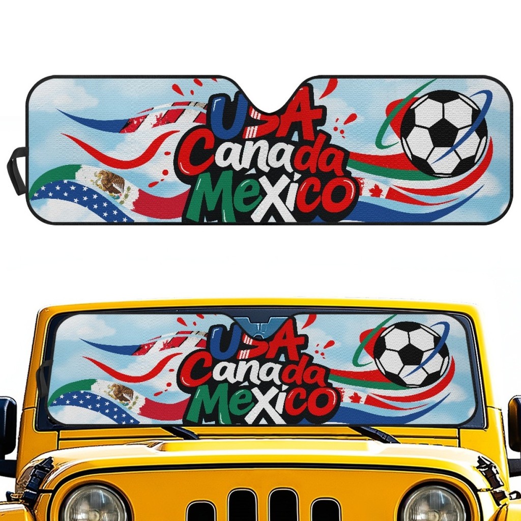 Cross-Border Off-Road Vehicle Sun Visor Meijiamo World Cup Printing ที่กําหนดเองกระจกรถยนต์ด้านหน้า 