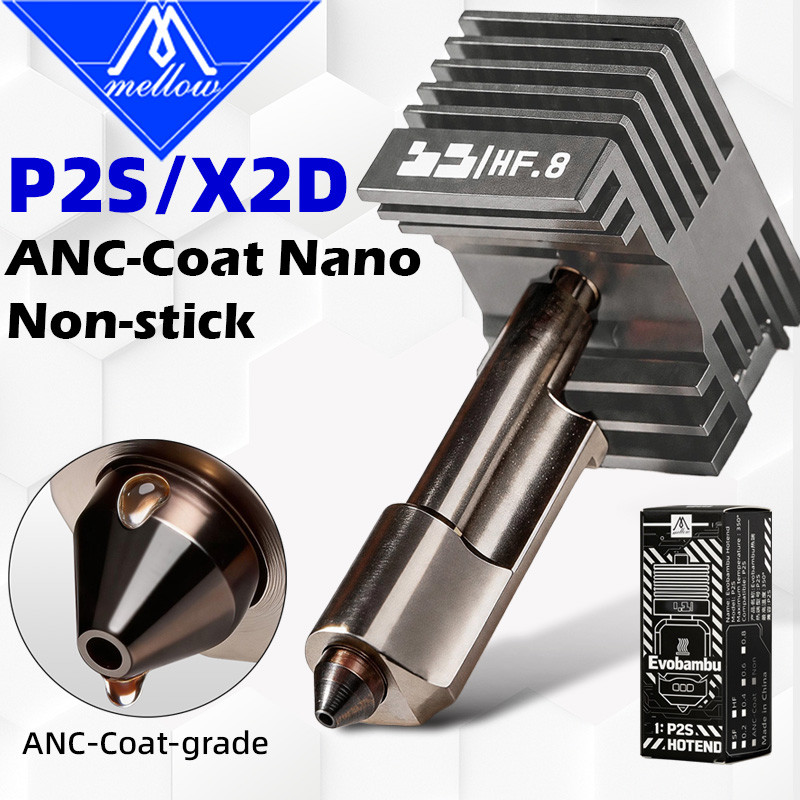 คุณภาพสูง Mellow SF/HF ANC-Coat Nano Non-stick Hotend Hardened หัวฉีดเหล็กสําหรับ Bambu Lab P2S/H2D 3D ชิ้นส่วนเครื่องพิมพ์ A1/A1 Mini