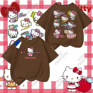 COD (จัดส่งตลอด 24 ชั่วโมง) เสื้อยืดเด็กผู้หญิง ลายแมวน่ารัก สไตล์เกาหลี เสื้อผ้าเด็กแฟชั่น แขนสั้น ผ้านุ่ม ใส่สบาย