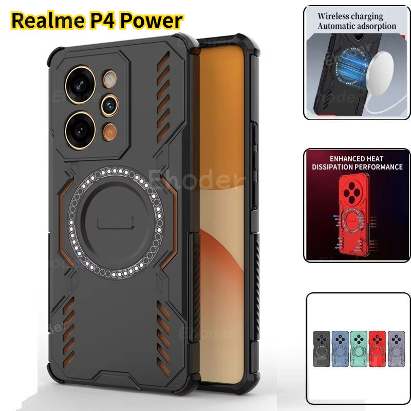 Realme P4 Power P4Lite 5G 2026 เคสโทรศัพท์แม่เหล็กไร้สายสําหรับ RealmeP4Power P4Power P4 Lite เกราะกันกระแทกฝาครอบป้องกัน