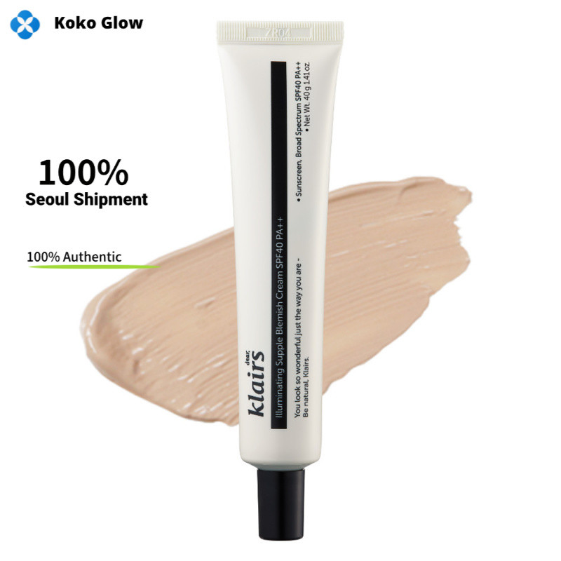 Klairs Illuminating Supple Blemish Cream SPF40 PA++ Neutral Beige 40g ปกปิดเนียนกริบ เนื้อบางเบา ปรับสีผิวกระจ่างใสทันที ลดรอยดำ กระชับรูขุมขน กันแดด SPF40 PA++ ครีมเดียวจบเรืองแสงสดชื่น ผลิตภัณฑ์แท้จากเกาหลีจัดส่งด่วน