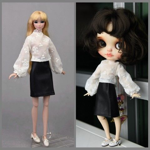 เสื้อผ้าตุ๊กตาบาร์บี้ 30 ซม. เสื้อผ้า Xinyixinyan fr2 Supermodel Kerr ผ้าน้อย blythe Houndstooth กระ