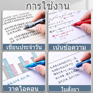 ปากกาหมึกเจลกด 0.5 มม. หัวกระสุน หมึกแห้งเร็วกันน้ำ เหมาะสอบข้อสอบ งานสำนักงาน มี3สี ดำ น้ำเงิน แดง สำหรับนักเรียน