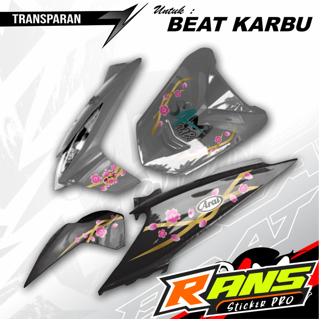 HONDA BEAT CARBON 2012 MOTORCYCLE STRIPING ARAI SAKURA TRANSPARENT SAM