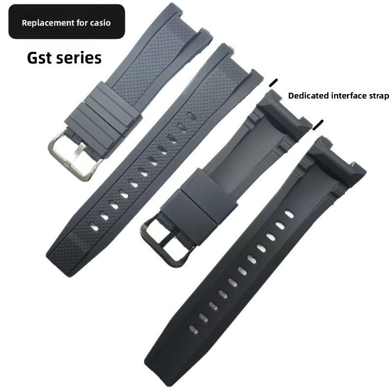 สายนาฬิกาเรซินสําหรับ G Shock Steel Heart GST B100 GST B130L GST S310/S410 เปลี่ยนสายนาฬิกานุ่ม Breathable Sweatproof เข็มขัดข้อมือสําหรับชายกีฬากลางแจ้ง