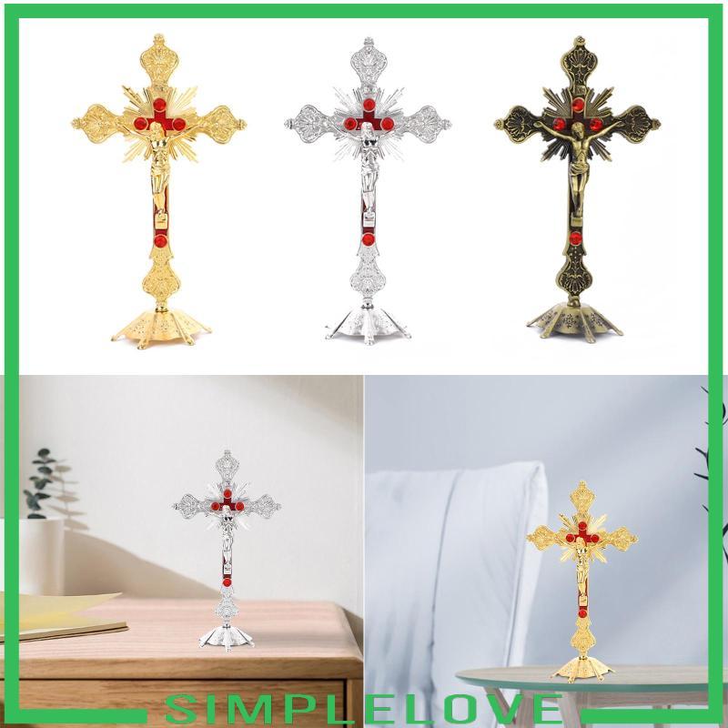 [Simple] Crucifix Wall Cross โลหะศิลปะตกแต่งบ้านเครื่องประดับ Gothic Spiritual Keepsake สําหรับห้องนั่งเล่น Chapel