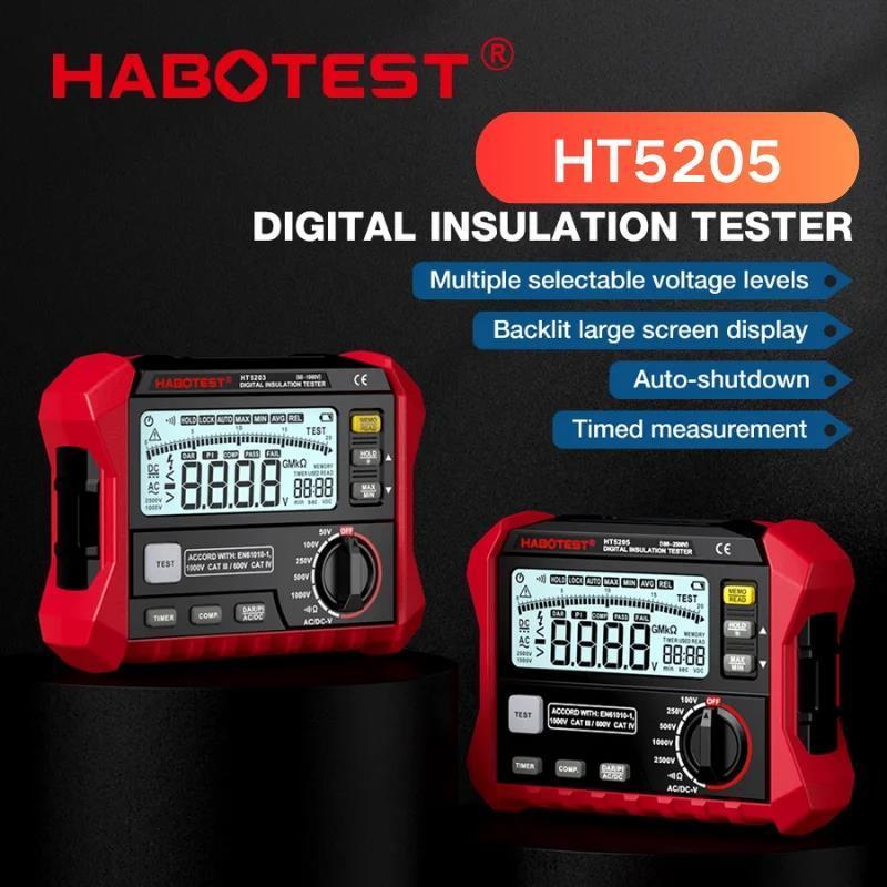 HABOTEST HT5205 1000V เครื่องทดสอบความต้านทานฉนวน Earth Ground Resistance Teste