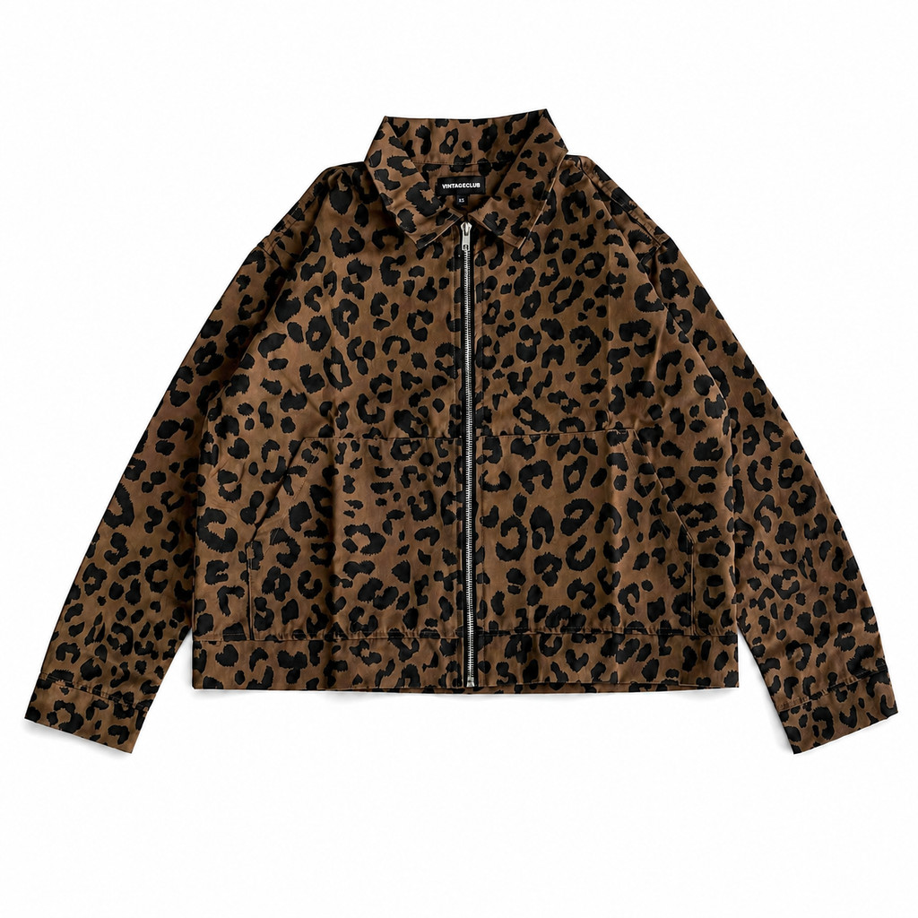 เสื้อแจ็คเก็ต LEOPARD PATTERN WORK | LEOPARD TRANTING BOXY JACKET