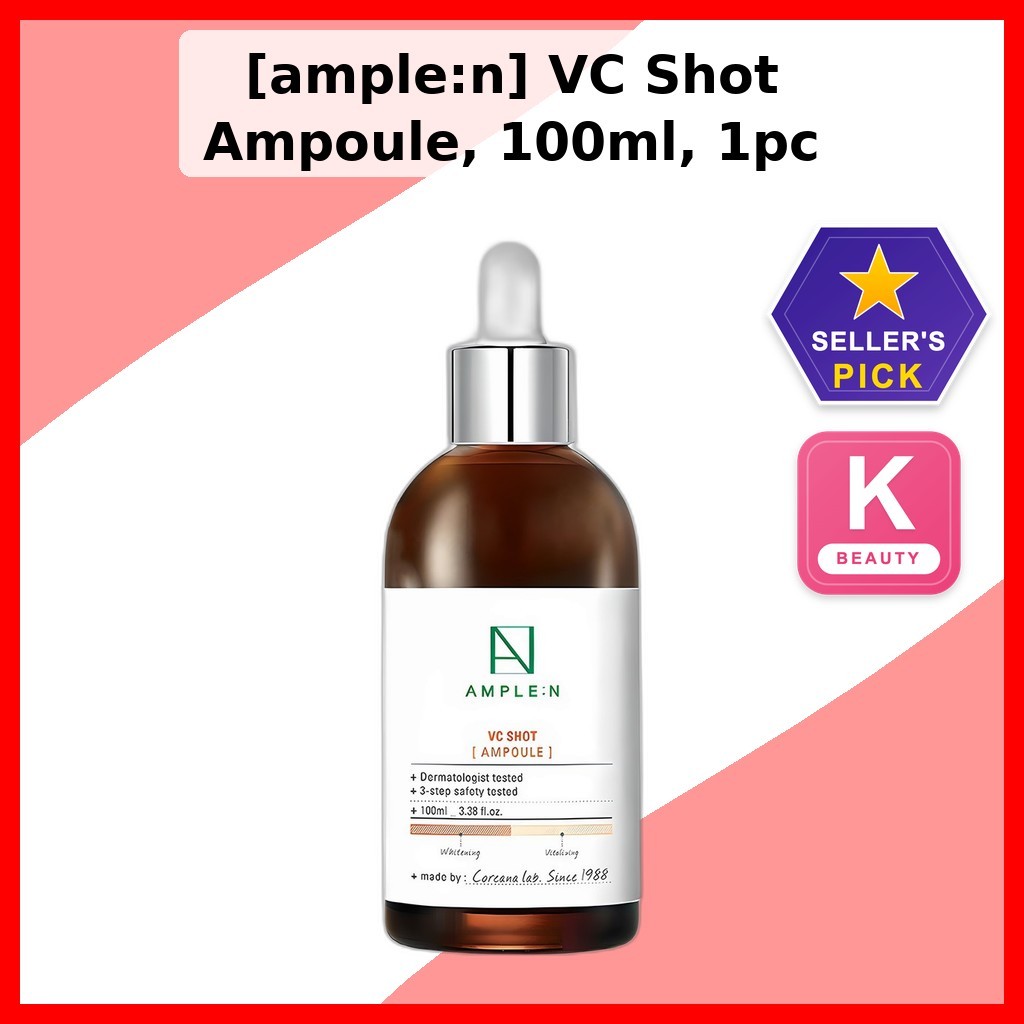 [ample:n] VC Shot Ampoule, 100ml, 1pc / Korean Ampoule / Brightening Formula / ของแท้ 100% โดย Mielm