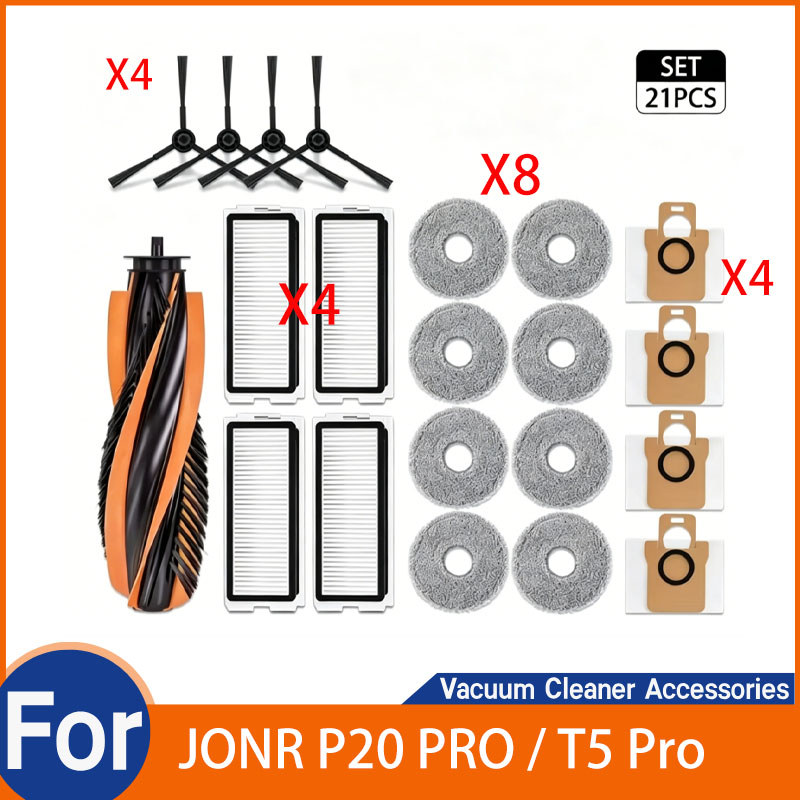 สําหรับ JONR P20 PRO / T5 Pro เครื่องดูดฝุ่นหุ่นยนต์ชุดอุปกรณ์เสริม (21 ชิ้น)