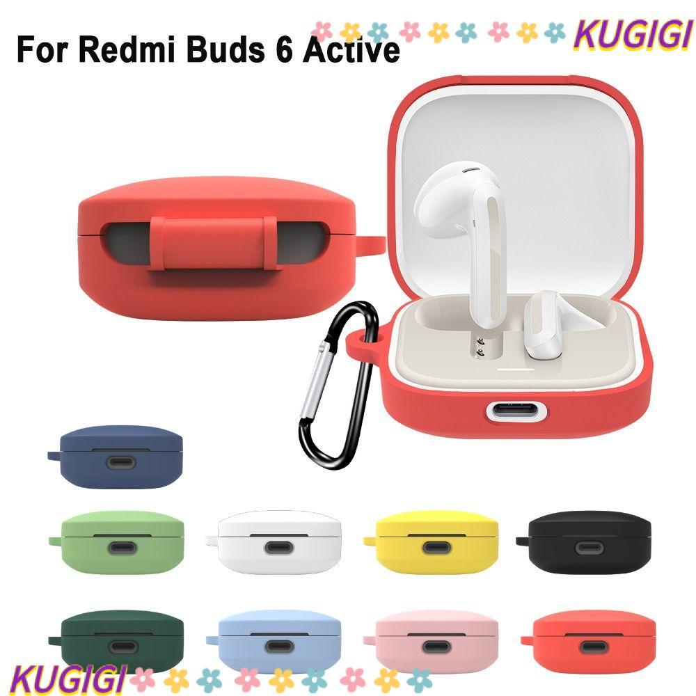 KUGIGI ป้องกัน, ฝาครอบซิลิโคนกันกระแทก, ป้องกันรอยขีดข่วนด้วยตะขอหูฟังอุปกรณ์เสริมเปลือกหอยสําหรับ Redmi Buds 6 Active