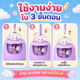 🔥เครื่องเหลาดินสอไฟฟ้า ลายน่ารัก ใช้ถ่าน AA 3 ก้อน กบเหลาดินสออัตโนมัติ สำหรับนักเรียน เครื่องเขียนเด็ก