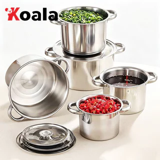 KOALA หม้อสแตนเลสหนา หูจับ2ข้าง พร้อมฝาปิด หม้อต้ม หม้อสตูว์ ขนาด16-24ซม พร้อมส่ง