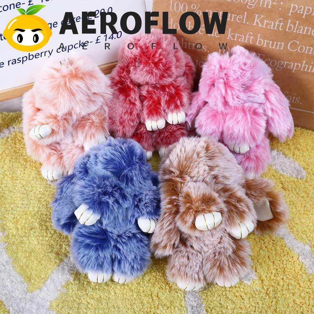 AEROFLOW Plush Bunny พวงกุญแจสําหรับแฟนแฟชั่นแหวนตุ๊กตาของเล่นรถ Charm เครื่องประดับเครื่องประดับ Fluffy ของเล่นตุ๊กตา