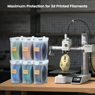 SHINDS 4 ชิ้น 3D การพิมพ์ Filament กล่องเก็บ,กันฝุ่นโปร่งใส 3D การพิมพ์ Filament คอนเทนเนอร์, Airtight แบบพกพากันน้ํา Filament Storage Organizer ซีล