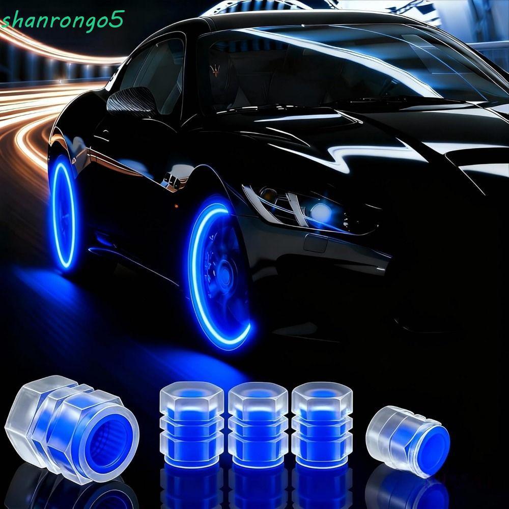 ZONAL 8 ชิ้นเรืองแสงยางวาล์วหมวก, Night Glowing Self-Luminous Luminous Fluorescent Valve Caps, Air หัวฉีด Glow-in-the-dark Super Bright กันฝุ่น Tyre วาล์ว Stem ฝาครอบรถ