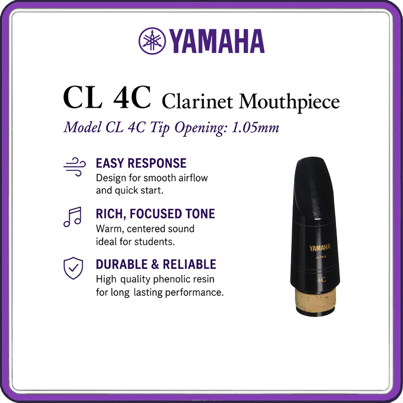 Yamaha Clarinet Mouthpiece CL-4C CL-5C CL-6C – Bb/A Clarinet Standard Series Mouthpieces with Easy R