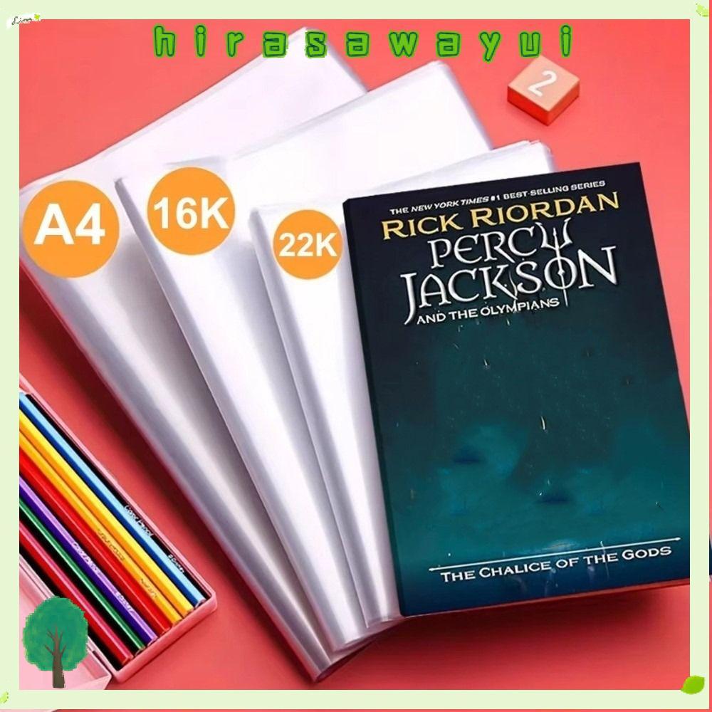 HIRASAWAYUI 10 ชิ้นโปร่งใสปกหนังสือ, สวมใส่ Self-Adhesive ปิดปกหนังสือพลาสติก, A4/16 พัน/A5 หนังสือกันน้ํา PVC ฝาครอบป้องกัน