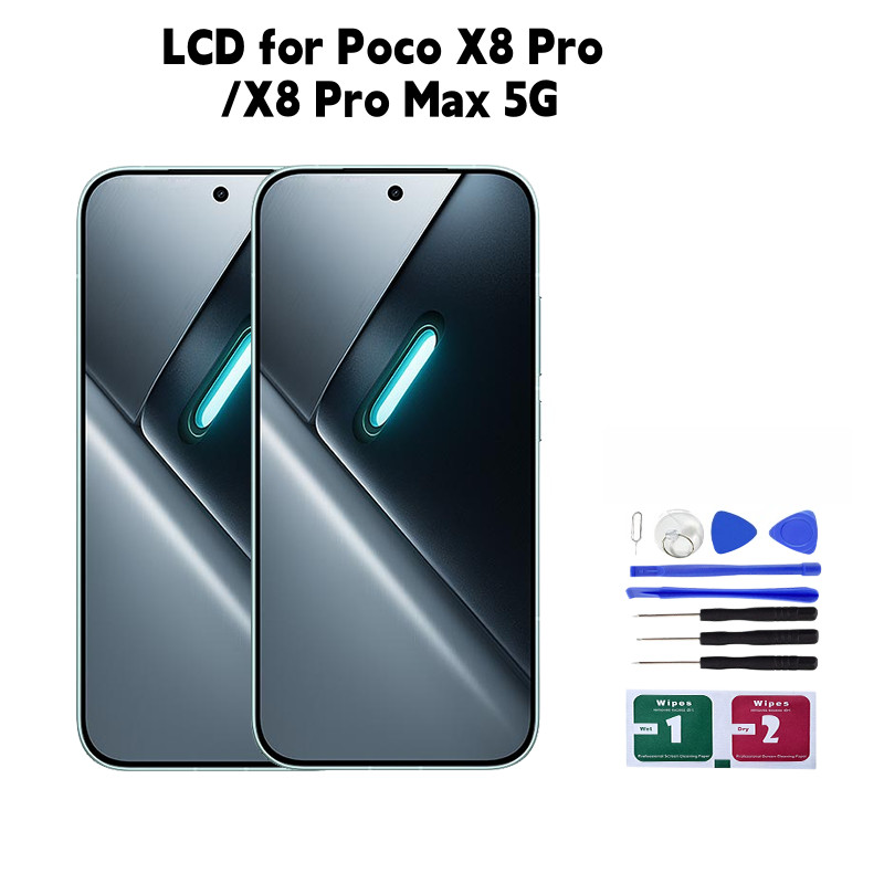 LCD AMOLED ดั้งเดิมสําหรับ Poco X8 Pro X8 Pro Max 5G จอแสดงผล LCD หน้าจอสัมผัสเปลี่ยน