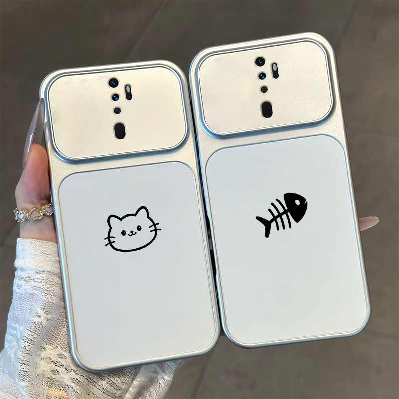 PBZZ สําหรับ OPPO A5 2020 a9 2020 F11 เคสโทรศัพท์ความวิตกกังวล Softcase ซิลิโคนกันกระแทกออกแบบใหม่ความงามคู่น่ารักการ์ตูนแมว DSCYGT1