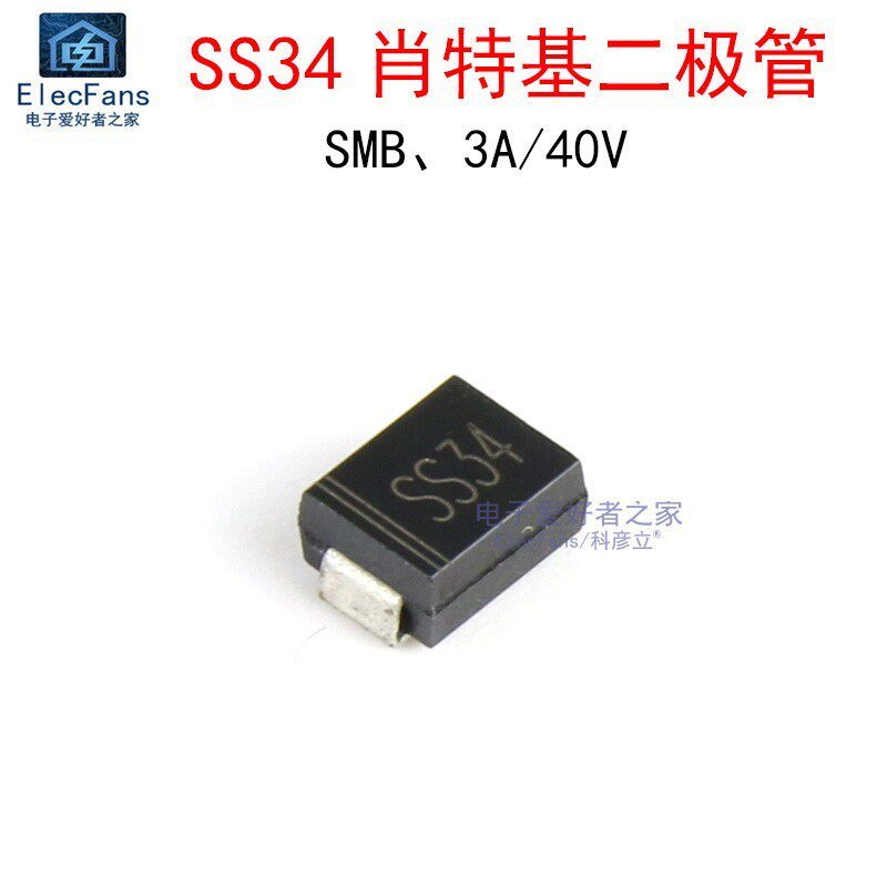 ((10 ชิ้น) Patch SS34 3A/40V 1N5822 Shoteki Diode SMB/DO-214AA Rectifier